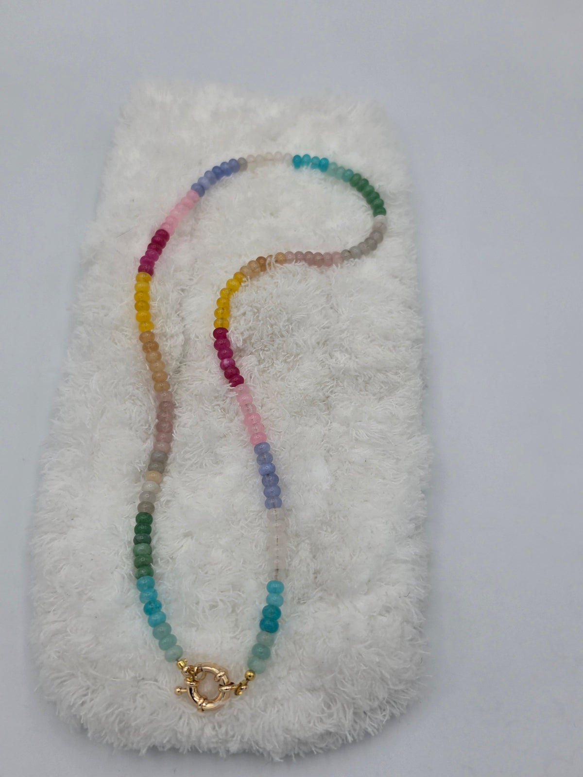 Rainbow Ombre Glass Bead Necklace