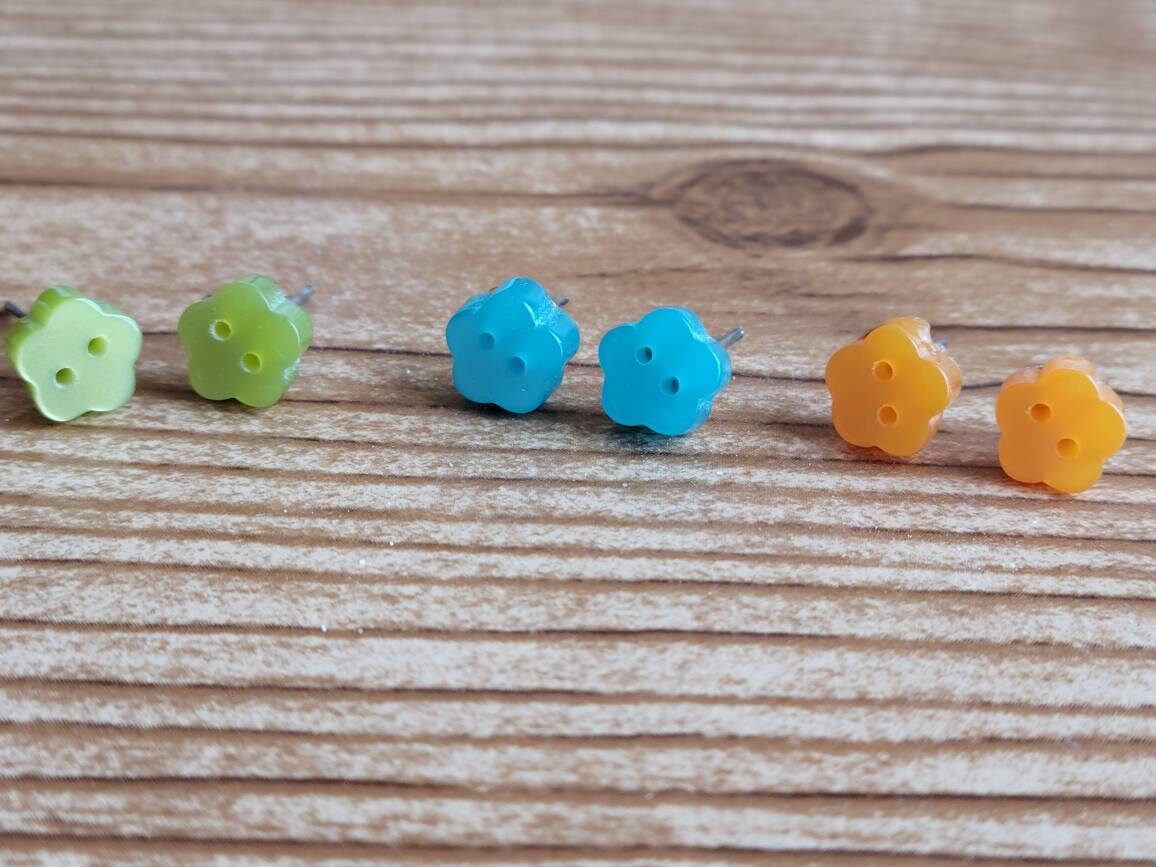 Mini Button Stud Earrings