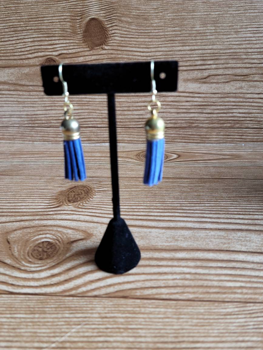Suede earrings/tassel earrings/ suede tassel earrings