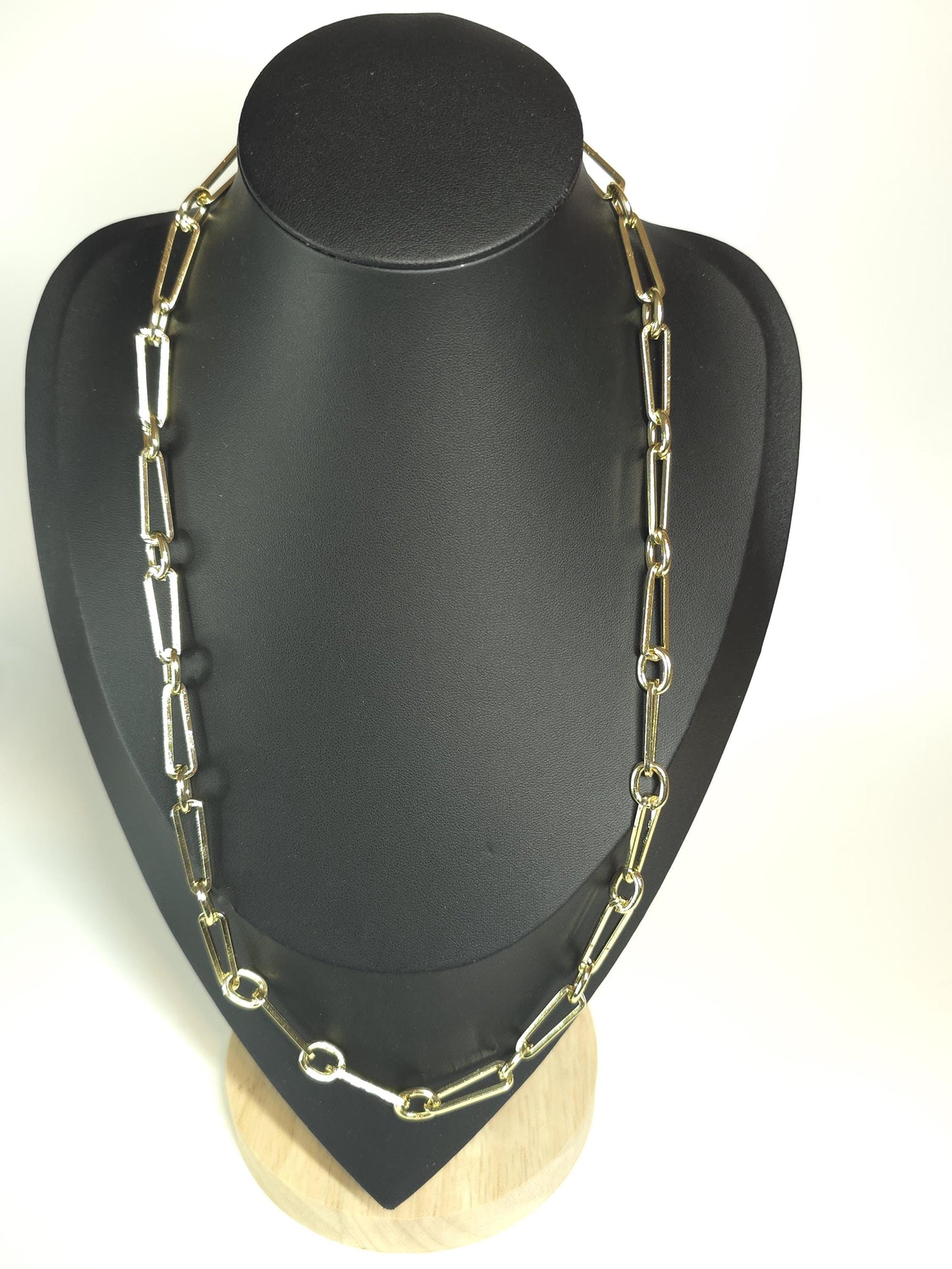 Gold Paperclip Chain Necklace | Minimalist Layering, 22.5 in