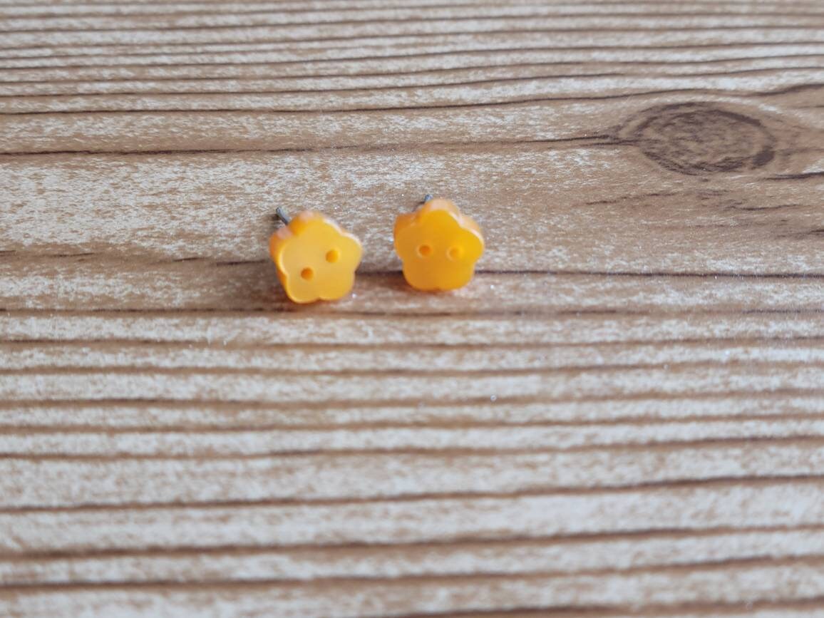 Mini Button Stud Earrings