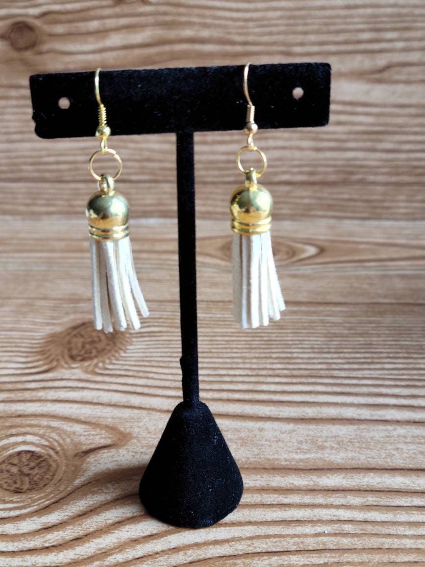 Suede earrings/tassel earrings/ suede tassel earrings