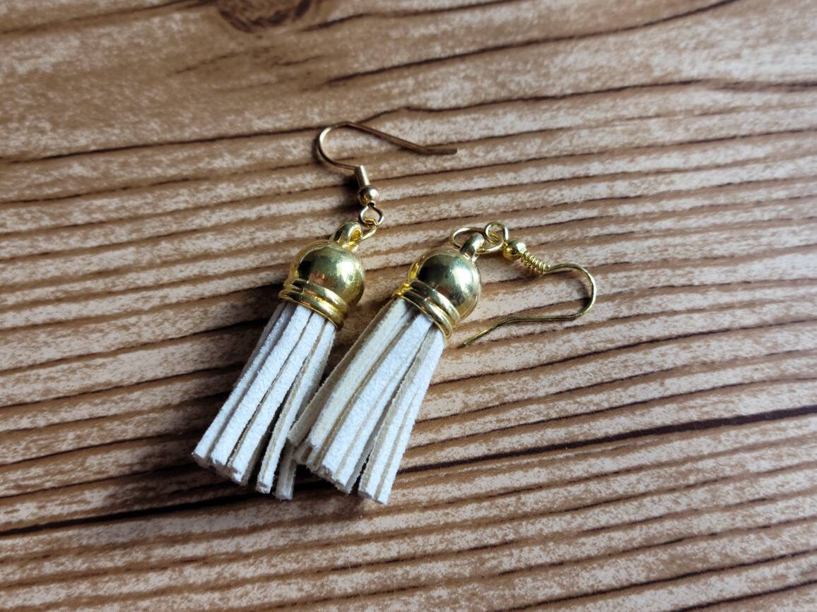 Suede earrings/tassel earrings/ suede tassel earrings