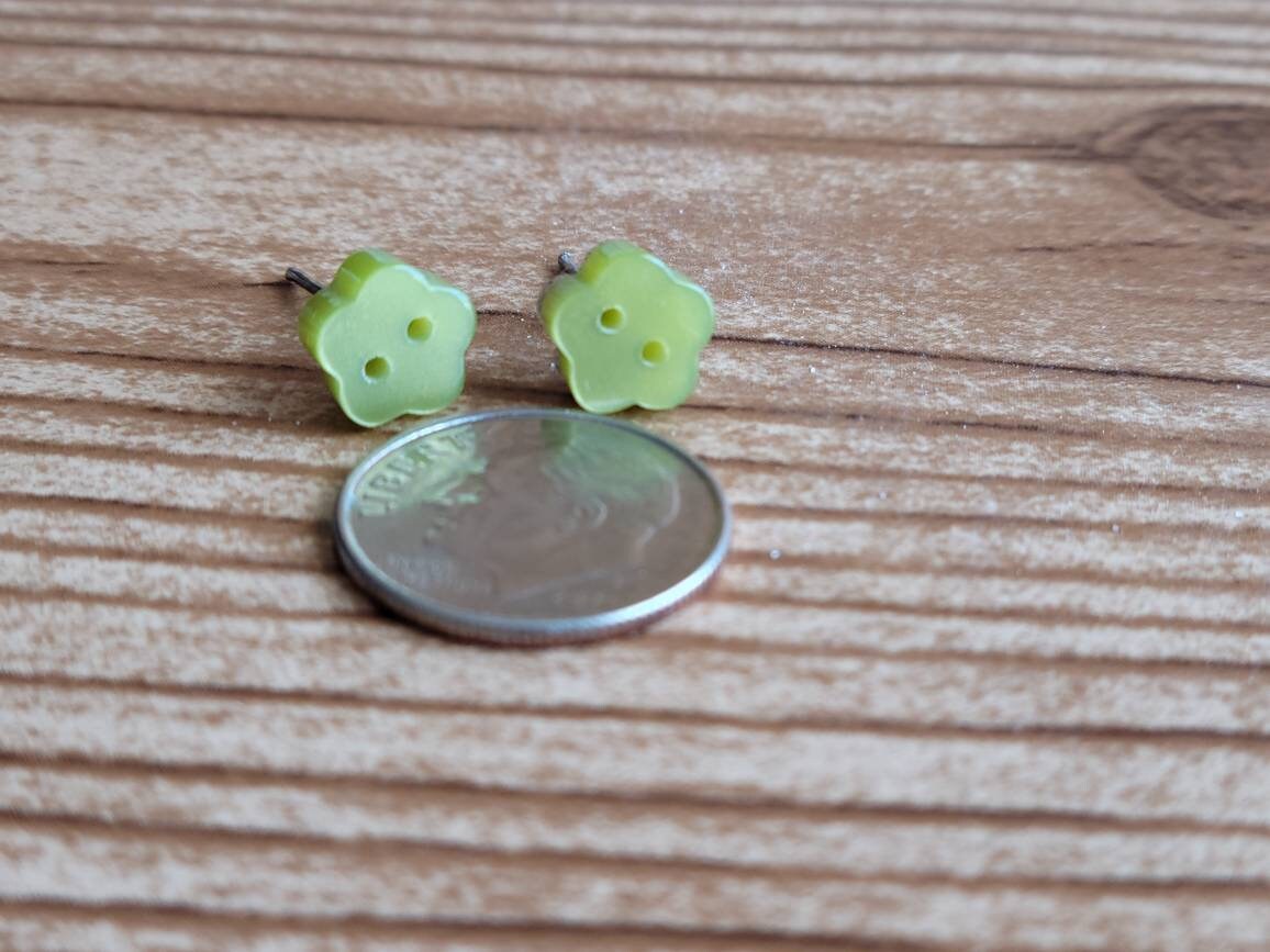 Mini Button Stud Earrings