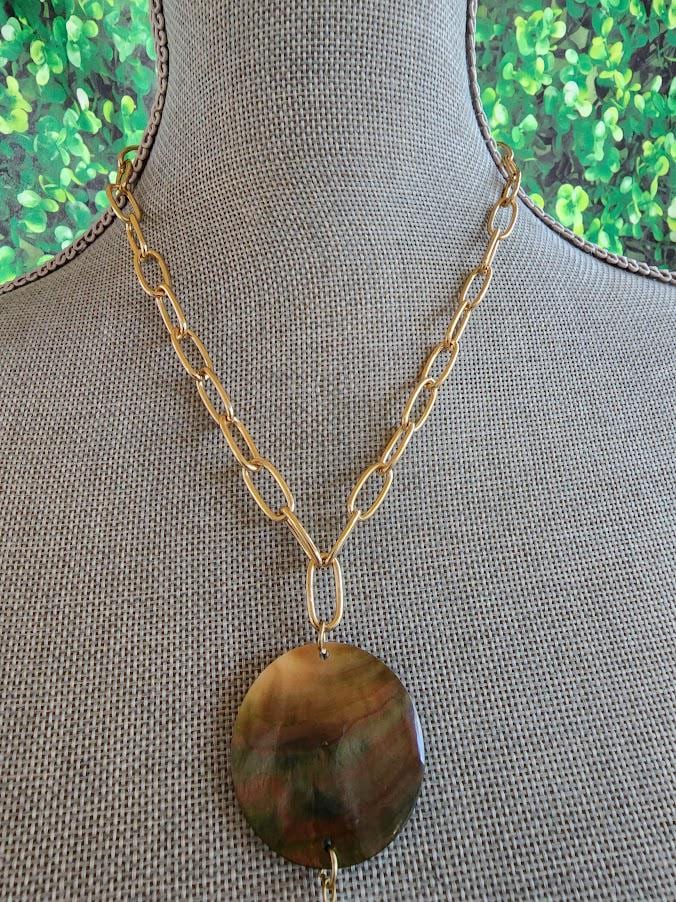 Mother of Pearl Tassel Necklace