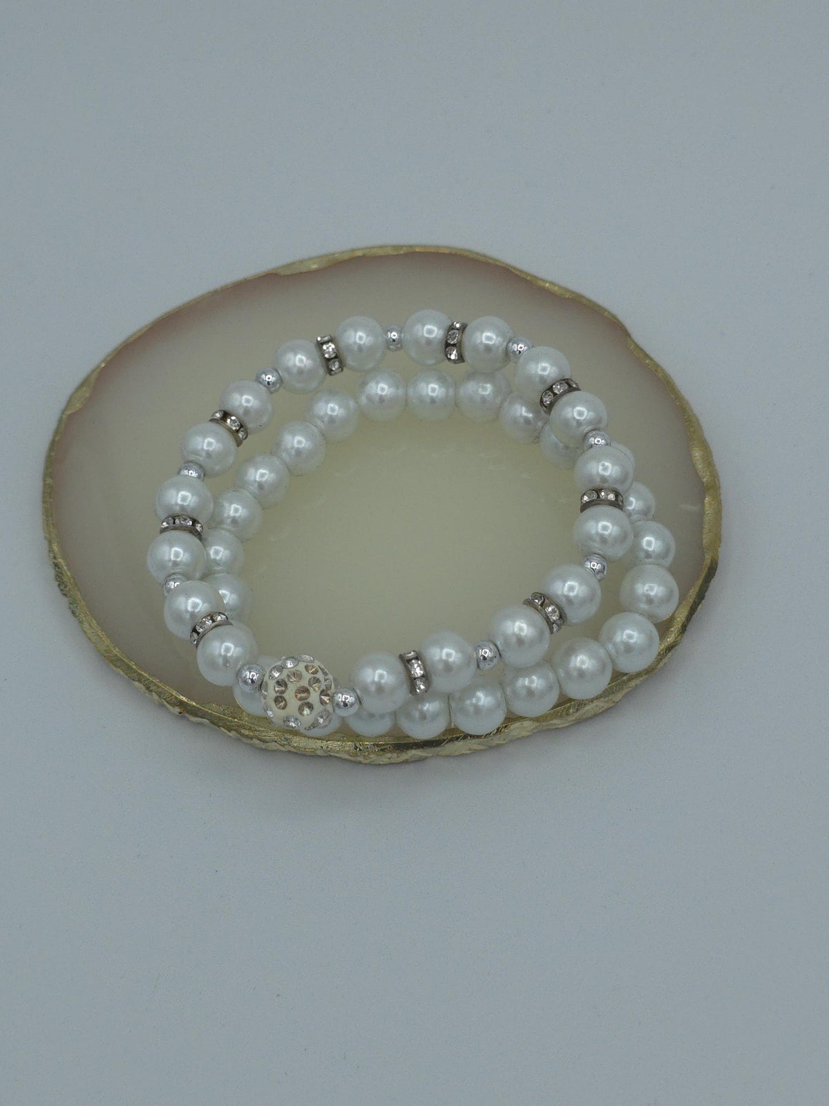 Faux Pearl Double-Strand Bracelet Set