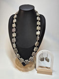 Gray Stone Necklace Set