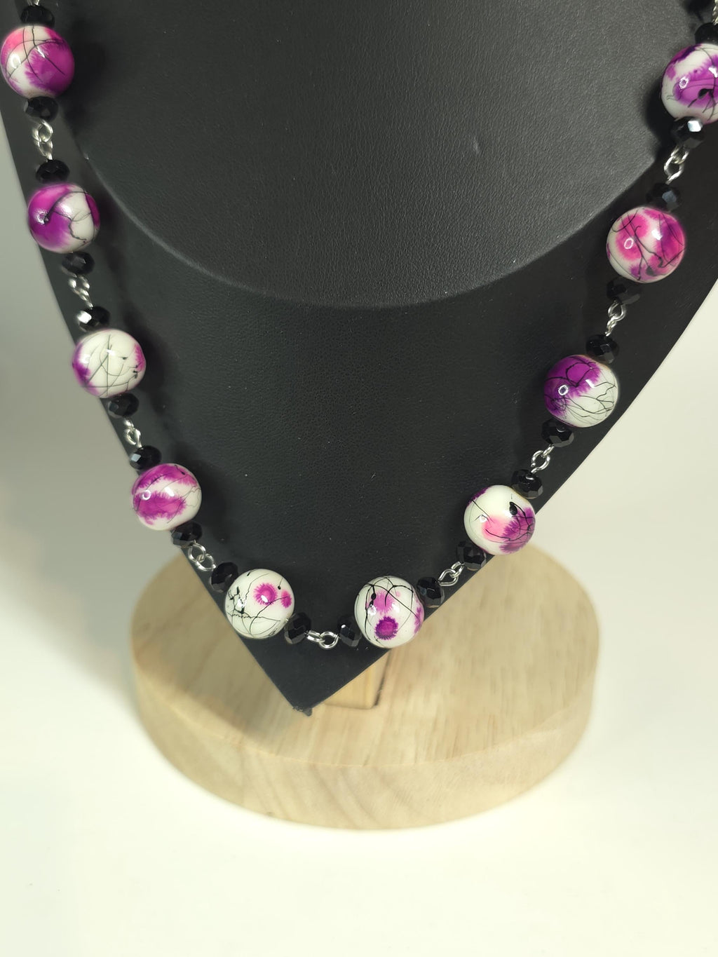 Purple & White Necklace Set