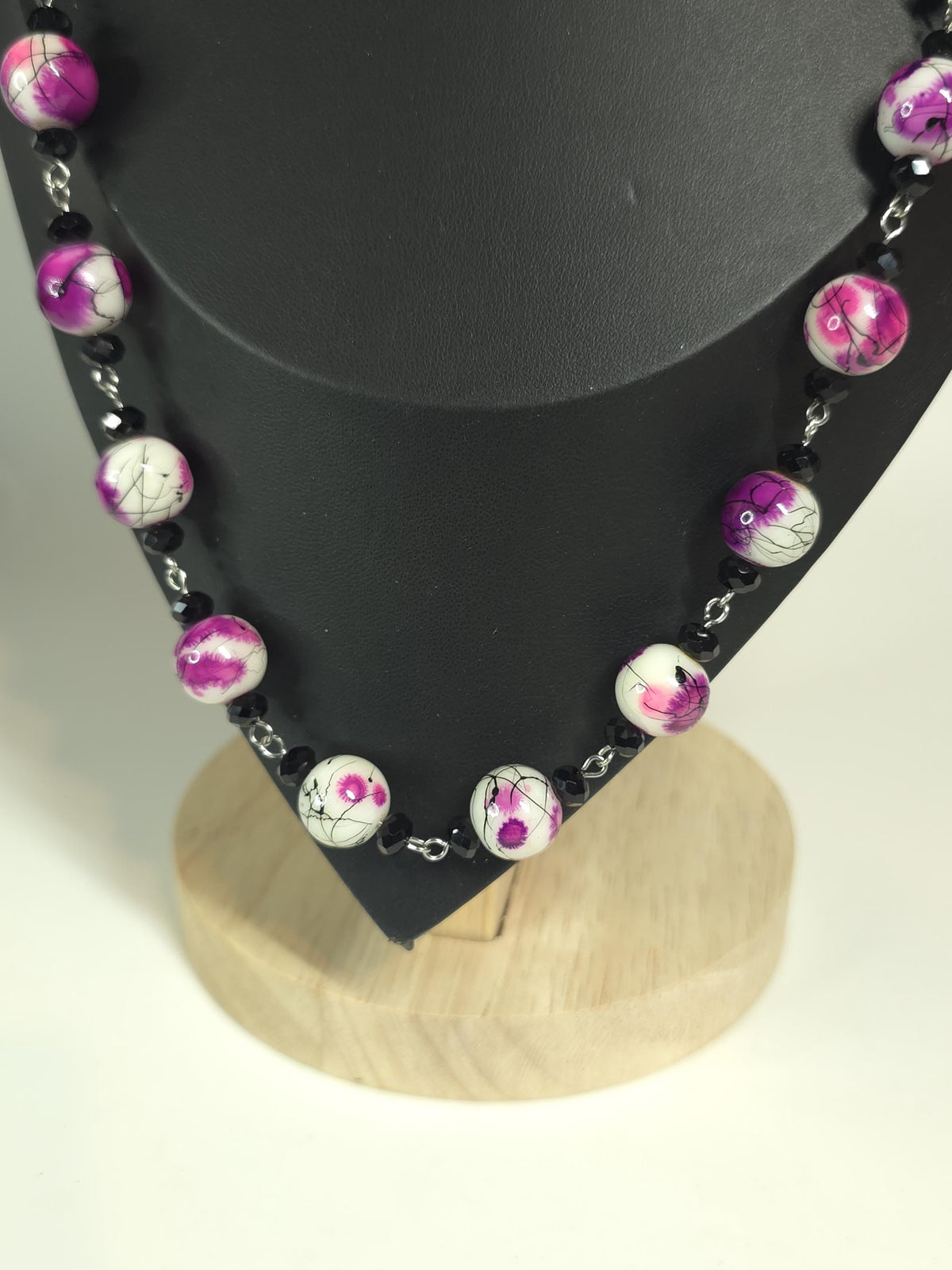 Purple & White Necklace Set