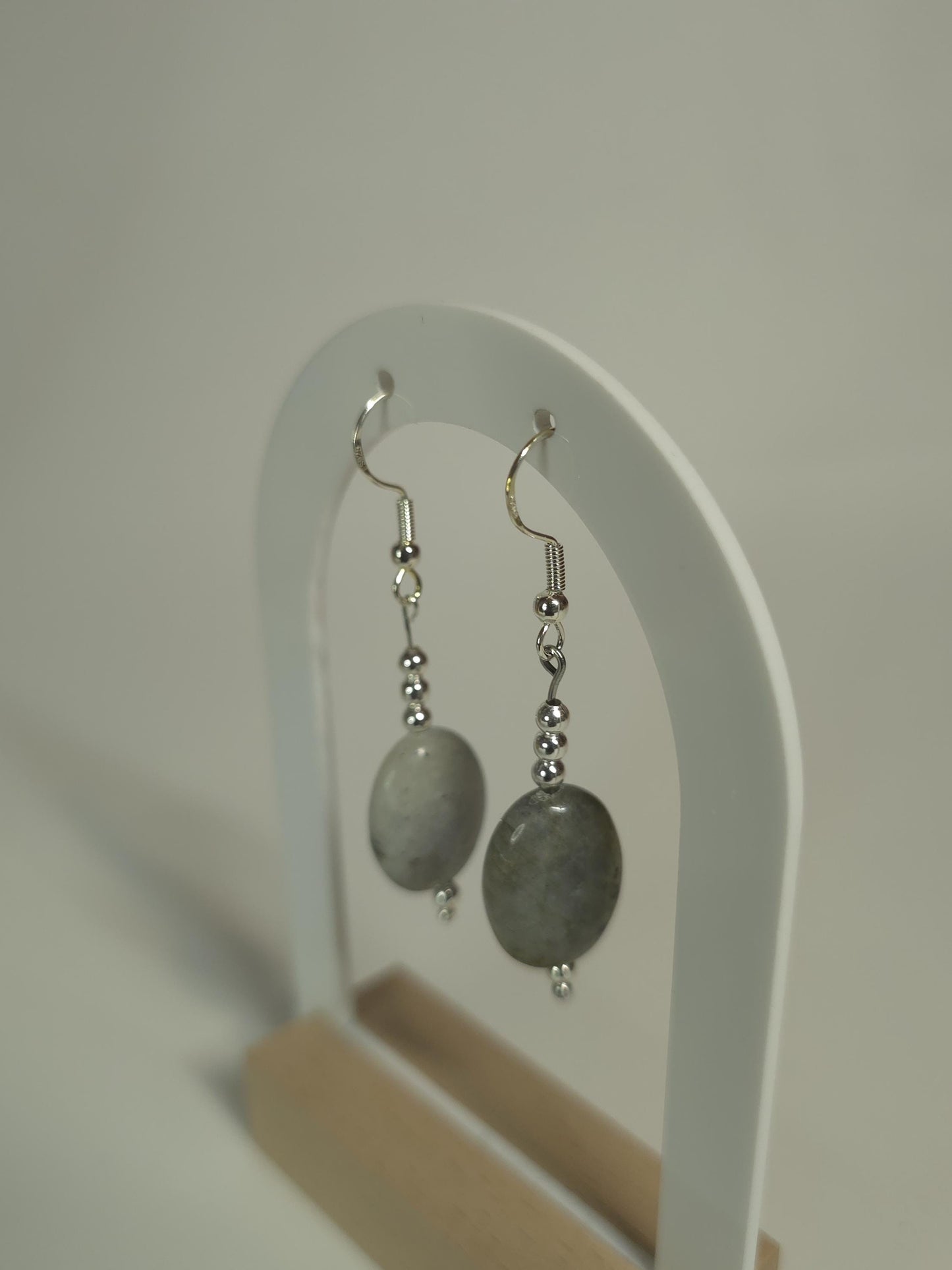 Double-Strand Labradorite Necklace Set (Necklace + Earrings + Bracelet)