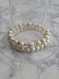 Faux Pearl Double-Strand Bracelet Set