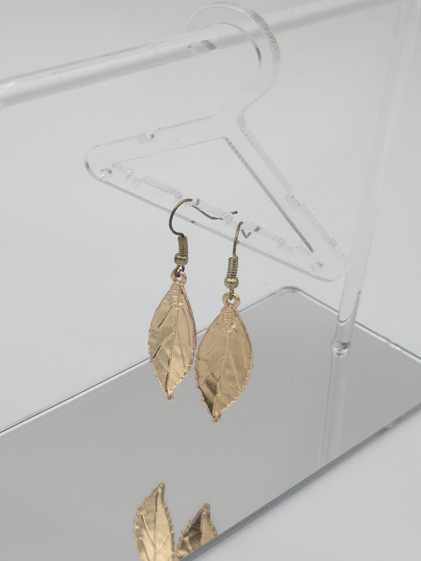 Gold Leaf Earrings | Nature Inspired Dangle Earrings | Minimalist Handmade Jewelry