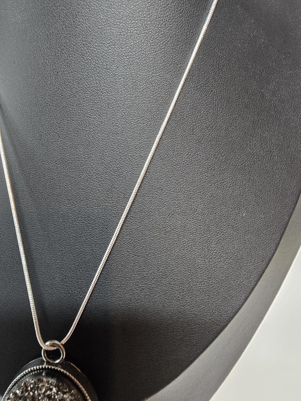 Silver Druzy Pendant Necklace