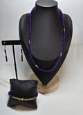 Purple & Gold Beaded Jewelry Set