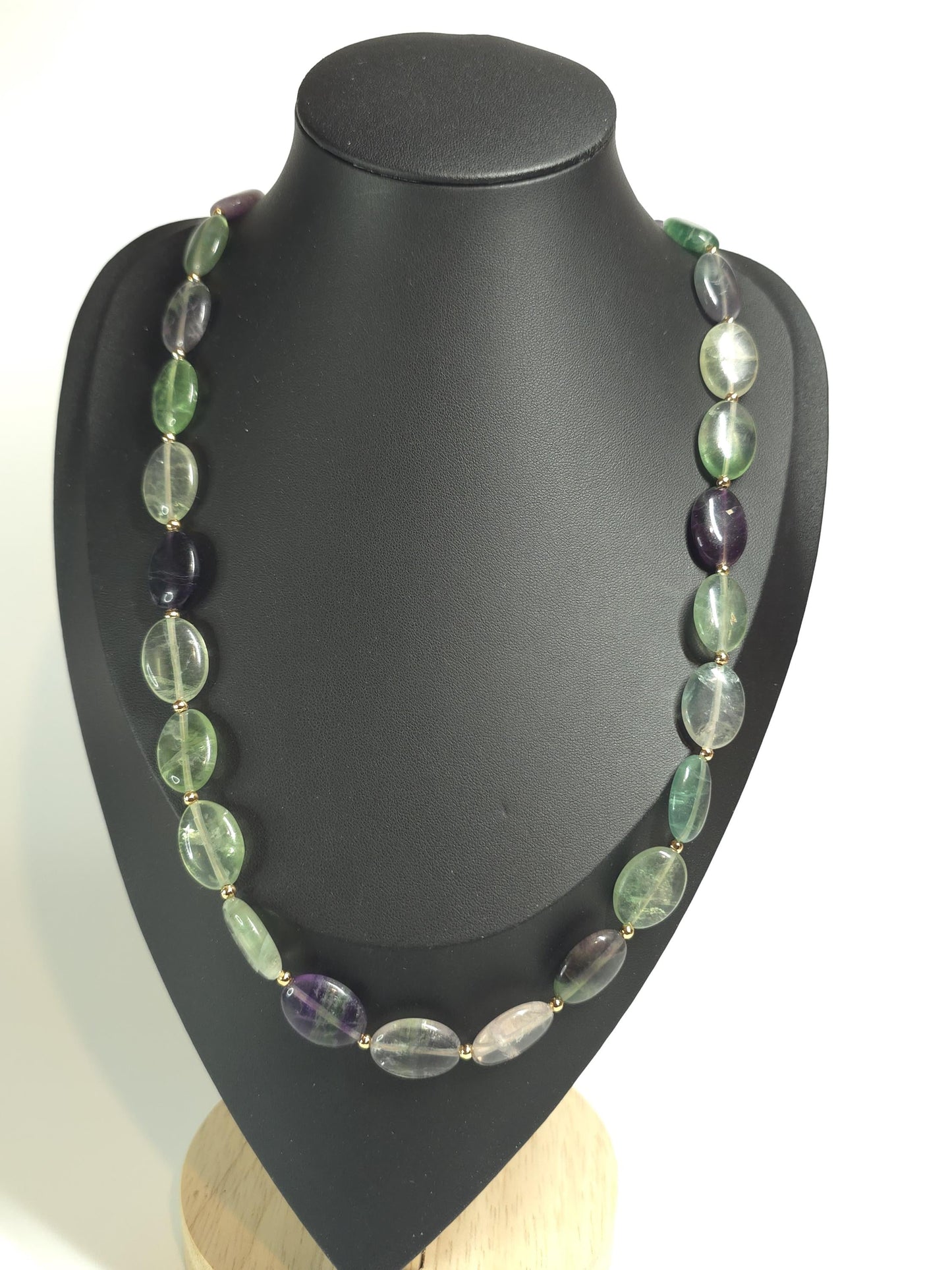 Fluorite Oval Gemstone Necklace