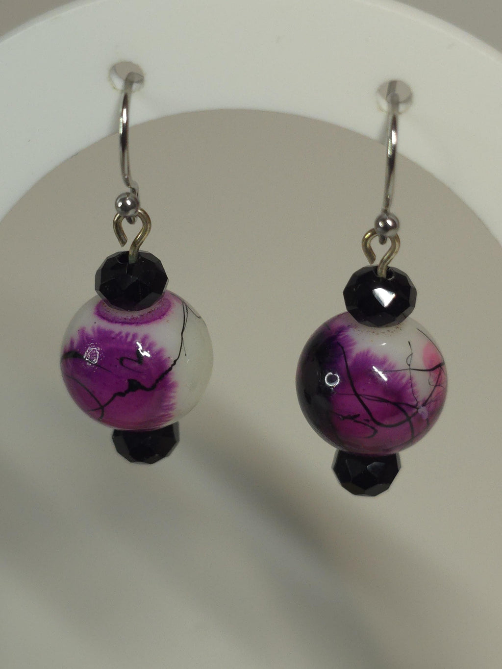 Purple & White Necklace Set