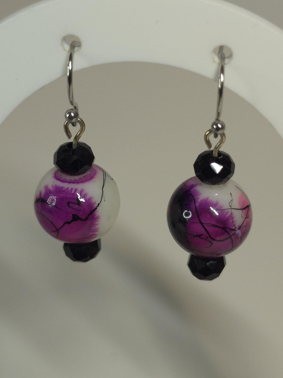 Purple & White Necklace Set