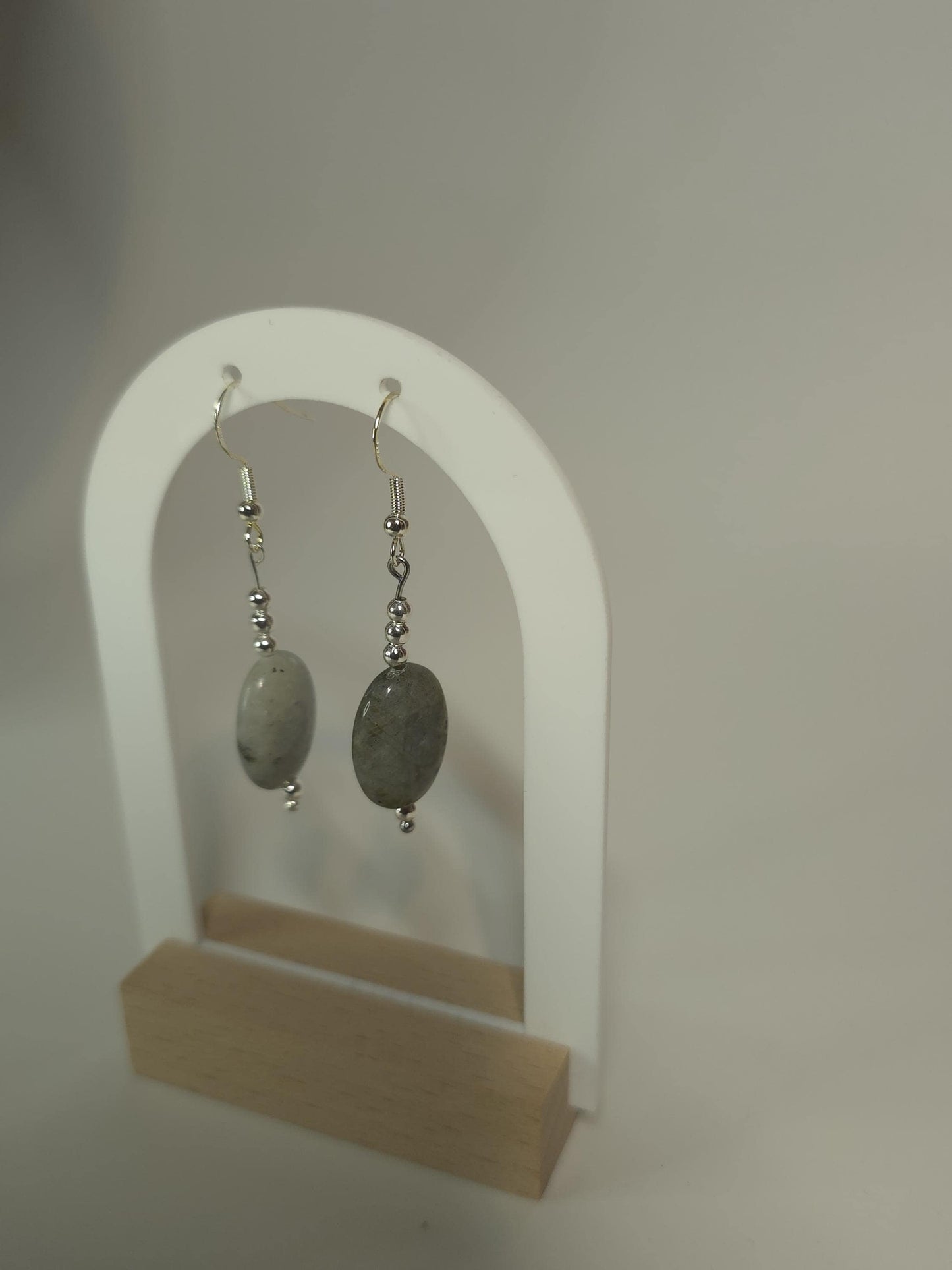 Double-Strand Labradorite Necklace Set (Necklace + Earrings + Bracelet)