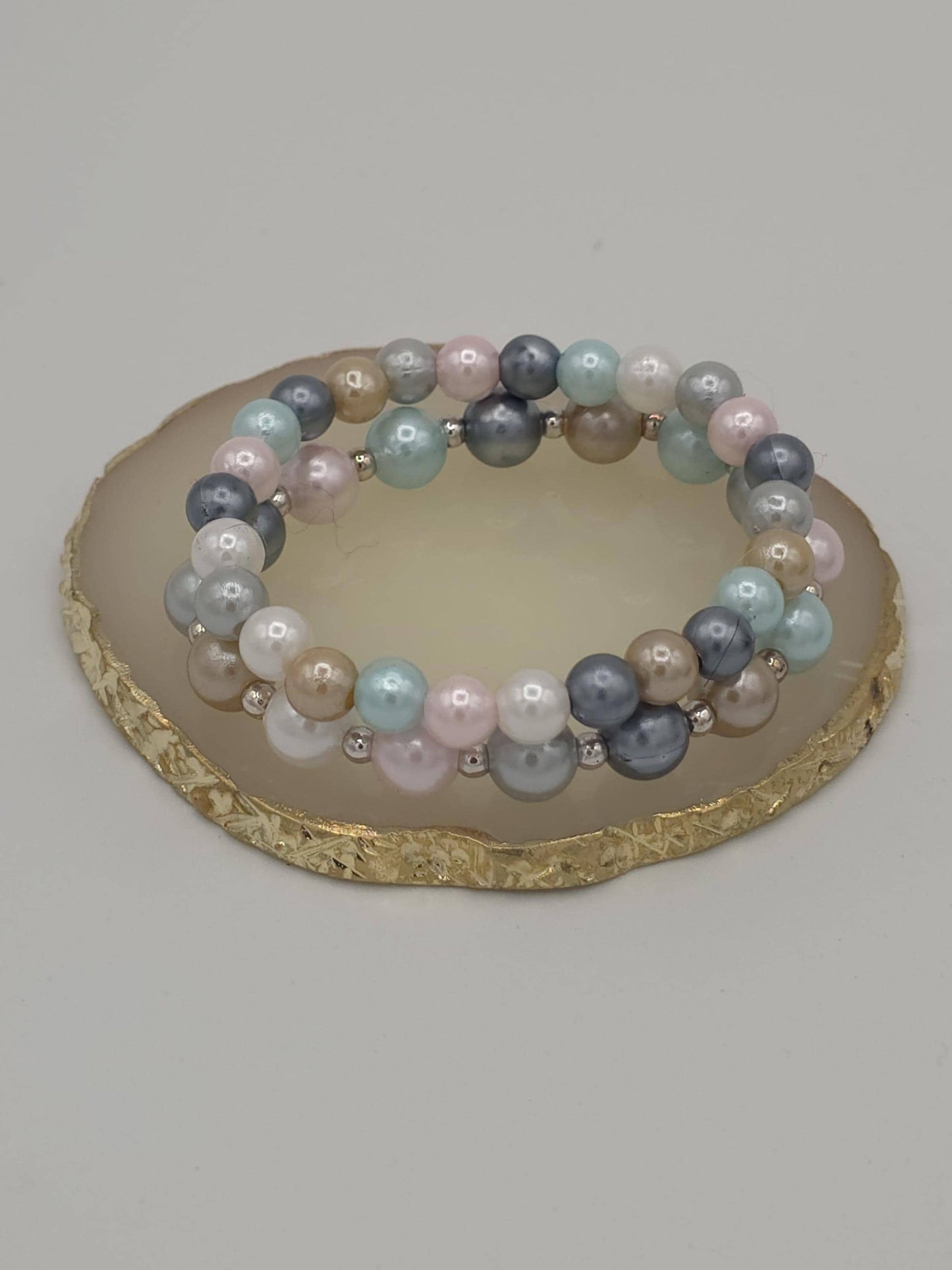 Pastel Beaded Bracelet Stack | Soft Color Stretch Bracelets | Feminine Jewelry Set
