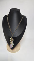 Pink Stone Cluster Pendant Necklace