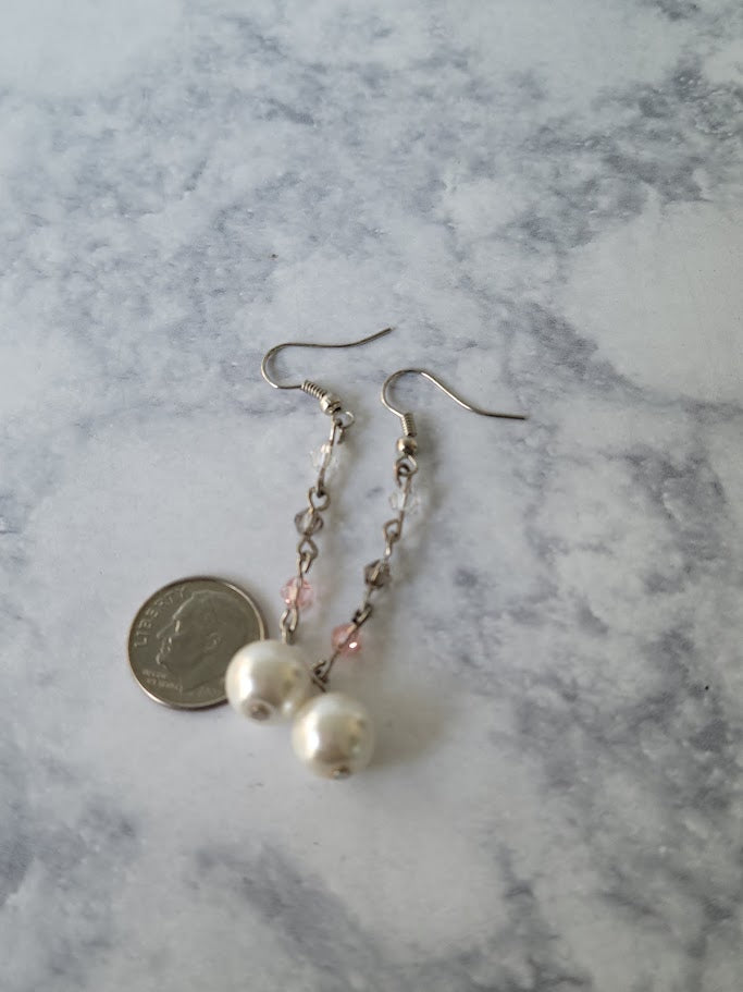 Pearl Chain Drop Earrings
