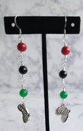 Pan-African Africa Map Dangle Earrings