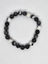 Black & White Marble-Style Stretch Bracelet
