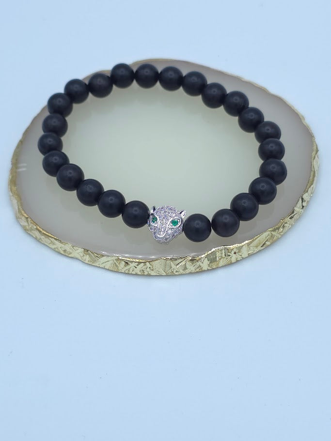 Black & Brown Wooden Bead Bracelet Set