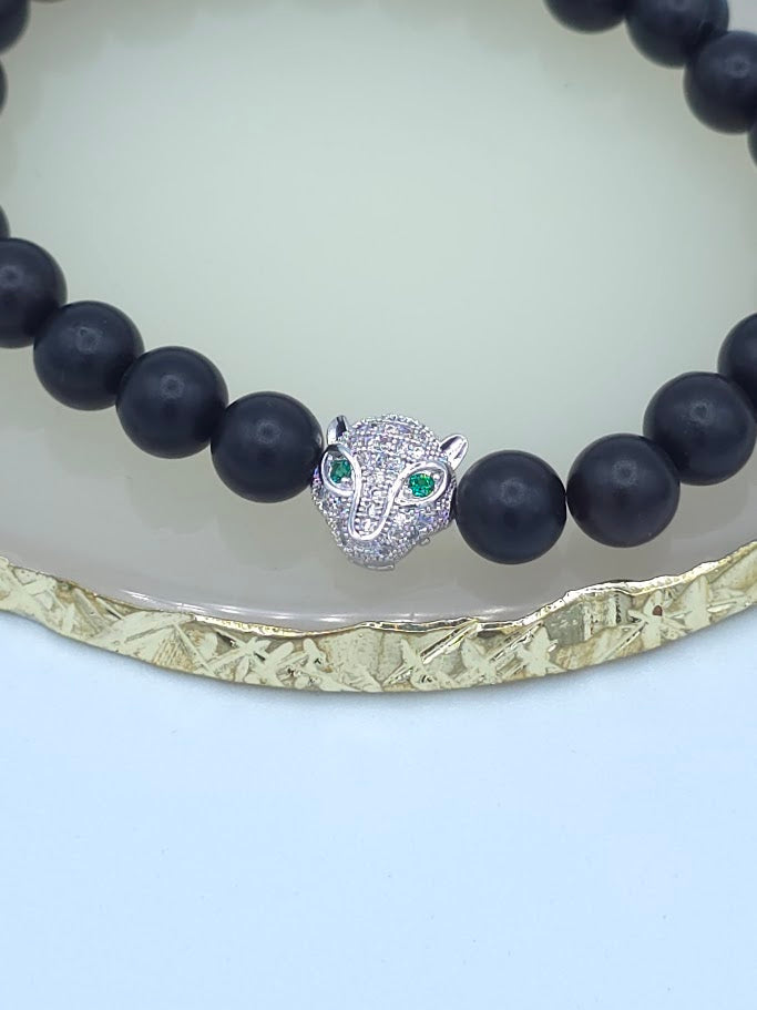 Black & Brown Wooden Bead Bracelet Set