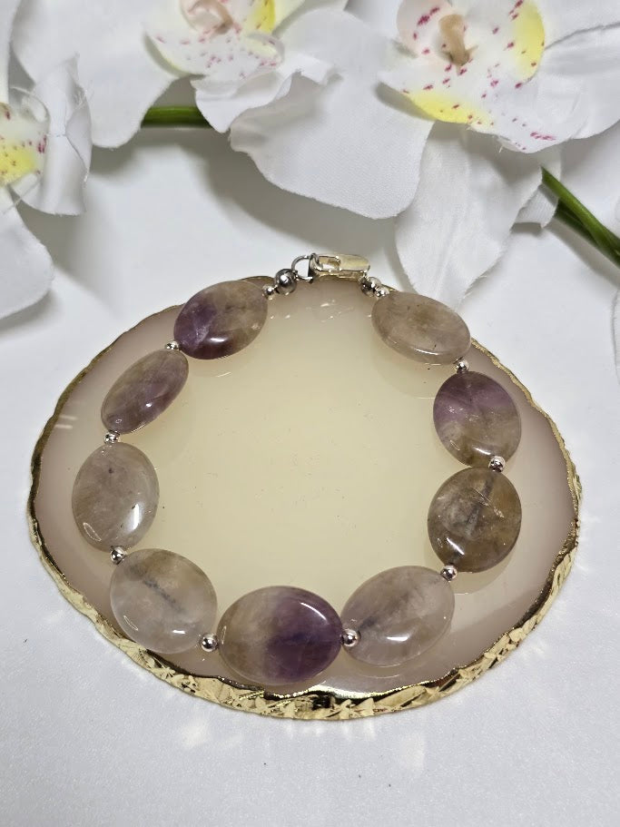 Amethyst Oval Gemstone Bracelet