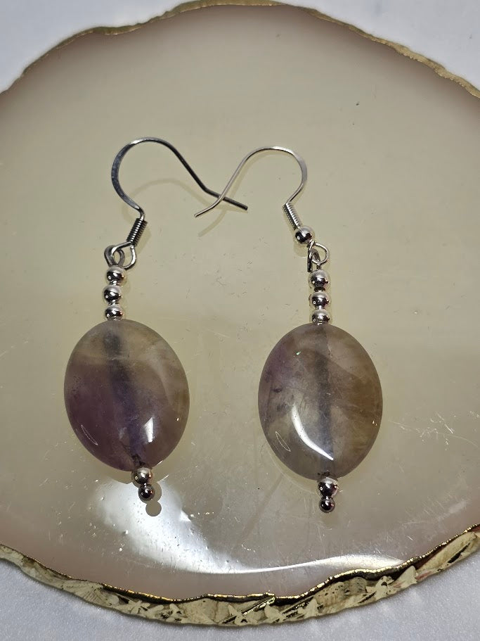 Fluorite Gemstone Drop Earrings