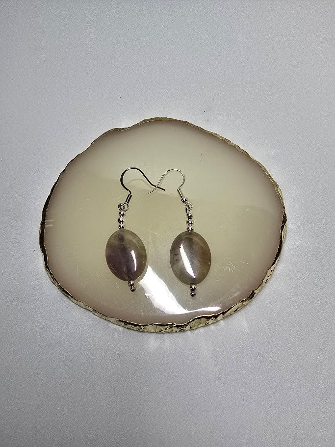 Fluorite Gemstone Drop Earrings