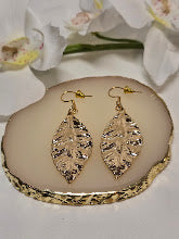 Hammered Gold Leaf Dangle Earrings
