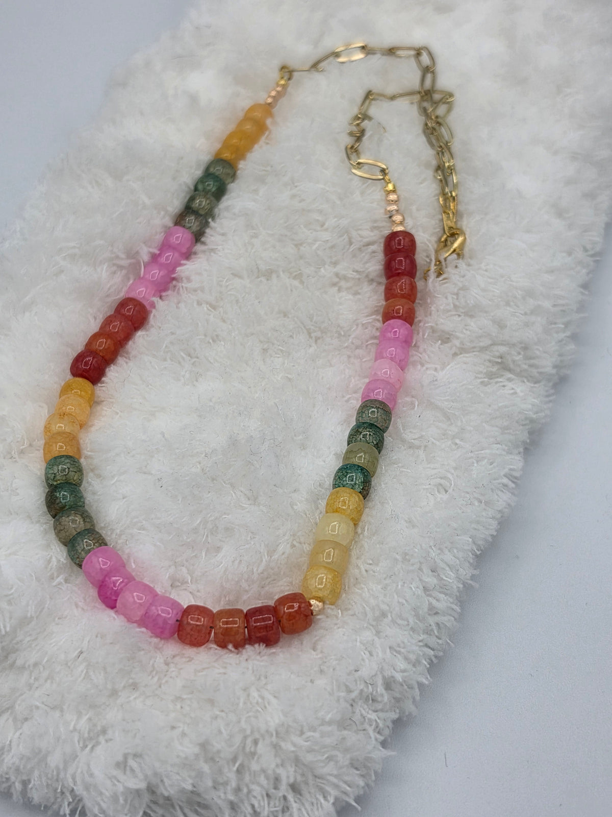 Candy Color Glass Bead Necklace