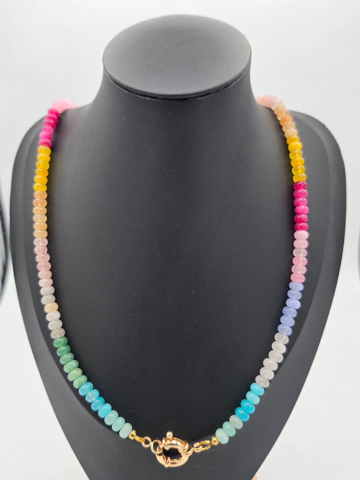 Rainbow Ombre Glass Bead Necklace