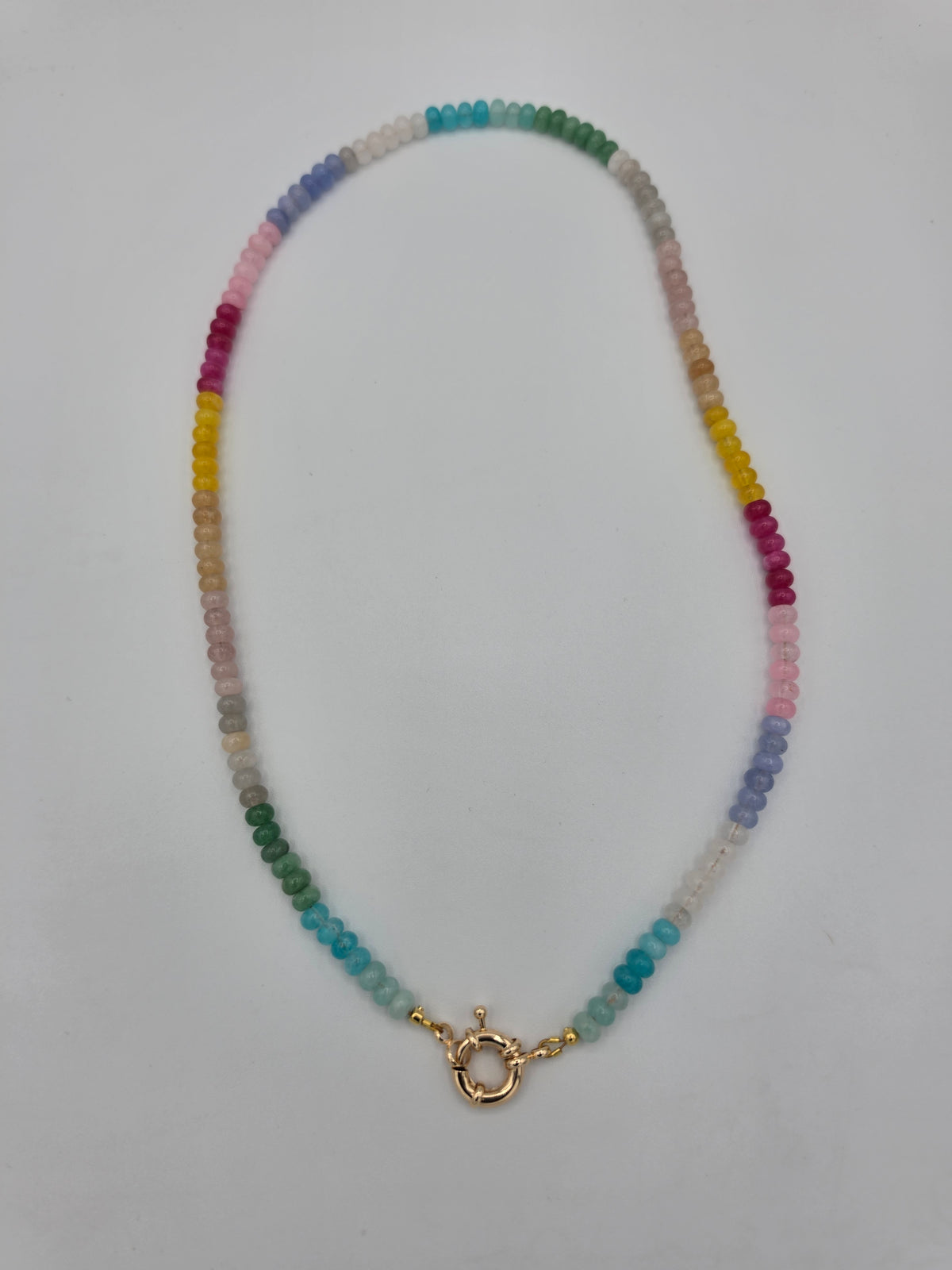 Rainbow Ombre Glass Bead Necklace