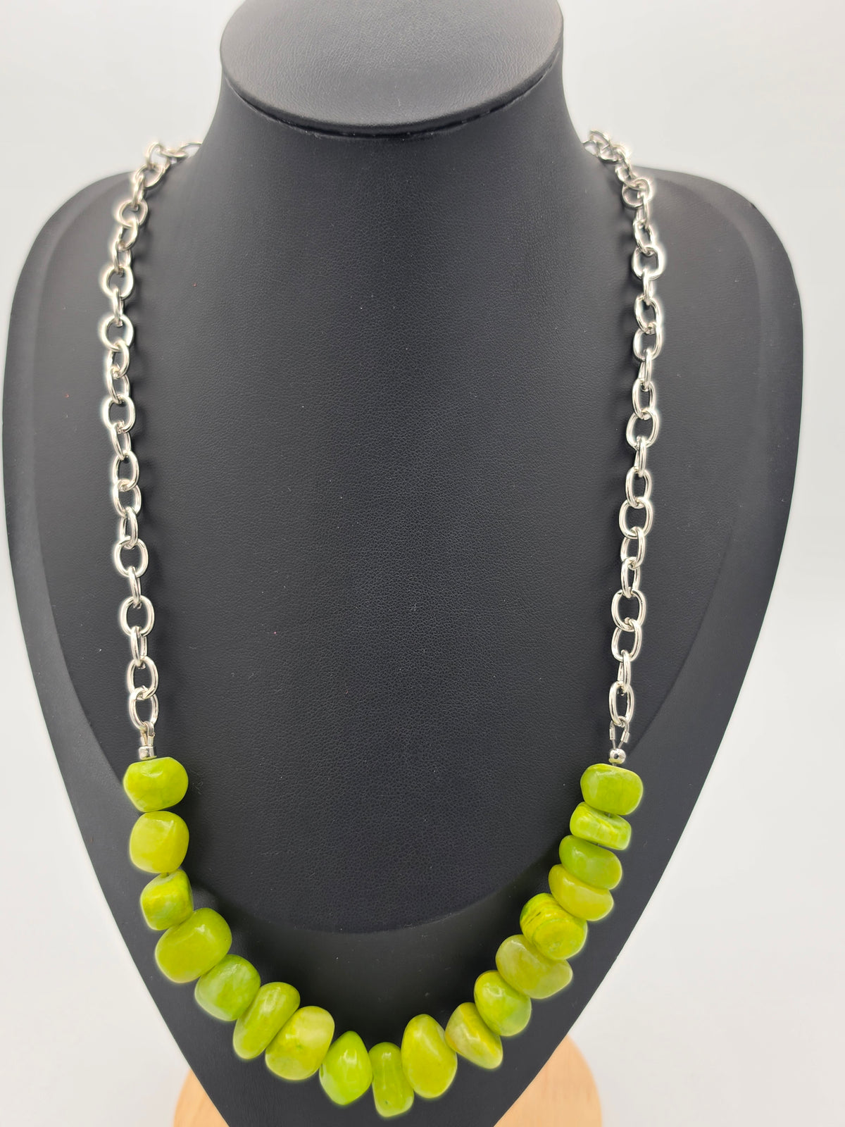 Lime Green Serpentine Chain Necklace