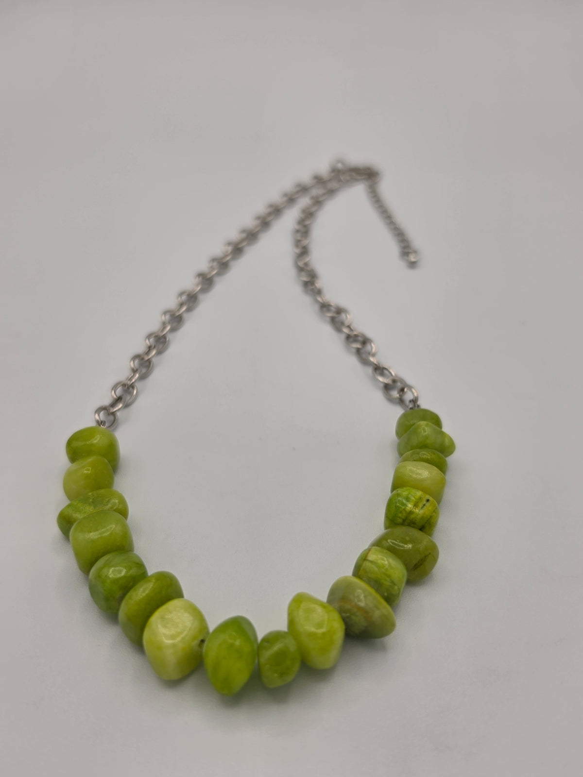 Lime Green Serpentine Chain Necklace