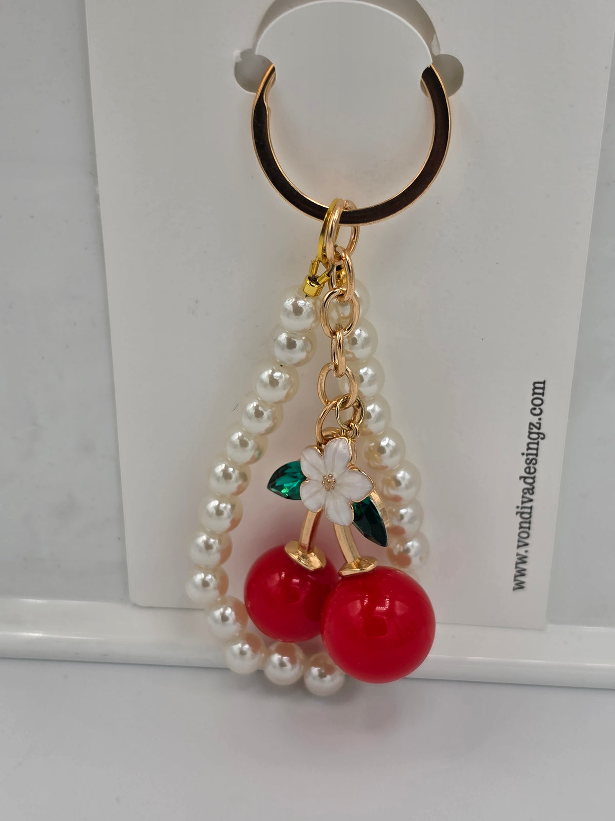 Cherry Pearl Keychain & Bag Charm