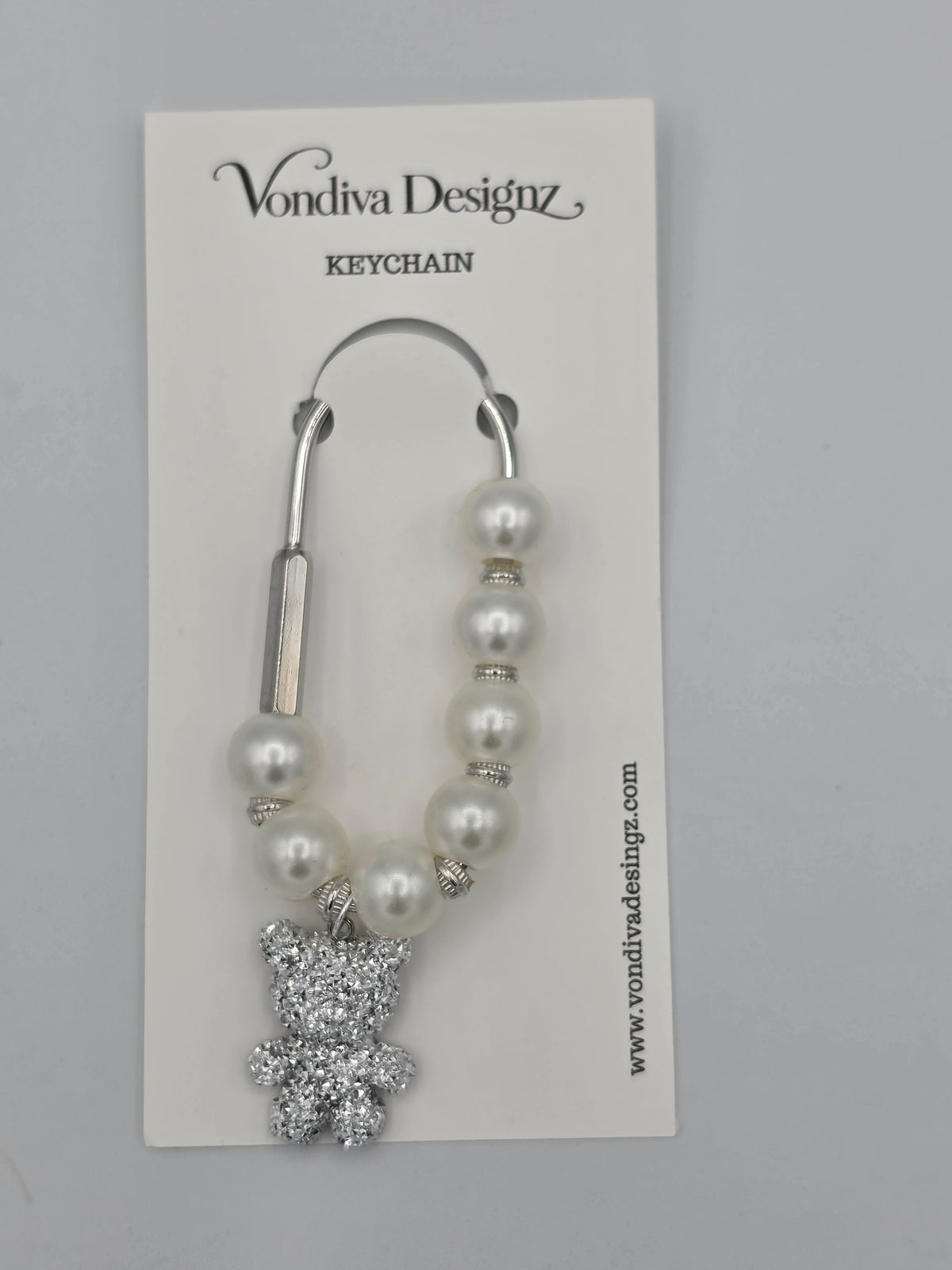 Pearl & Glitter Bear Purse Hook
