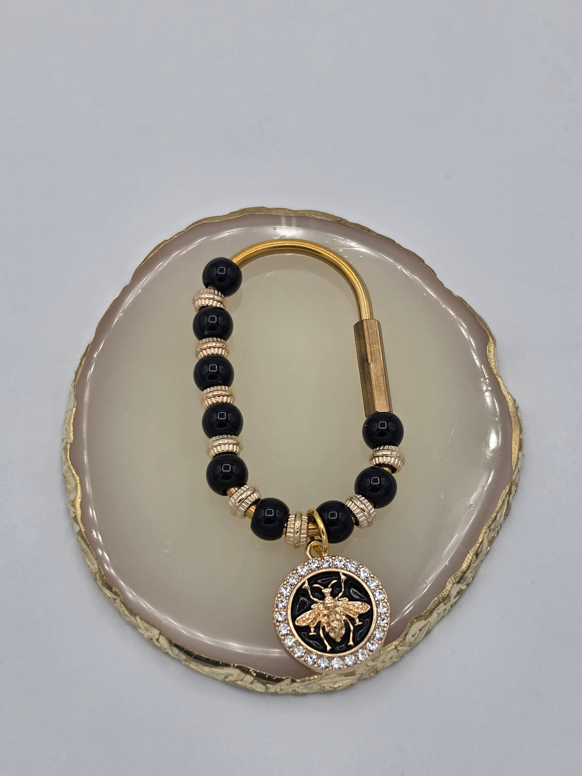 Black & Gold Bee Purse Hook