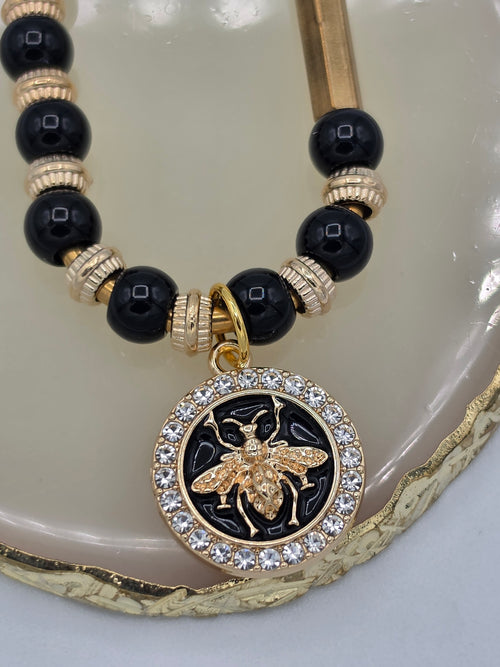 Black & Gold Bee Purse Hook