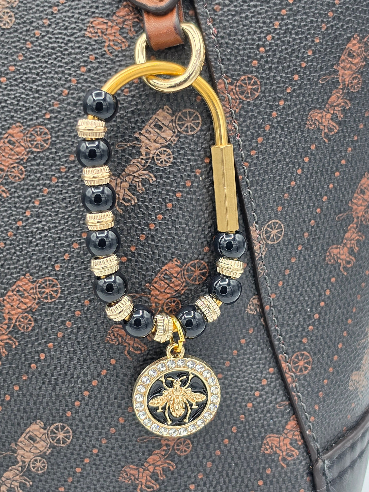 Black & Gold Bee Purse Hook