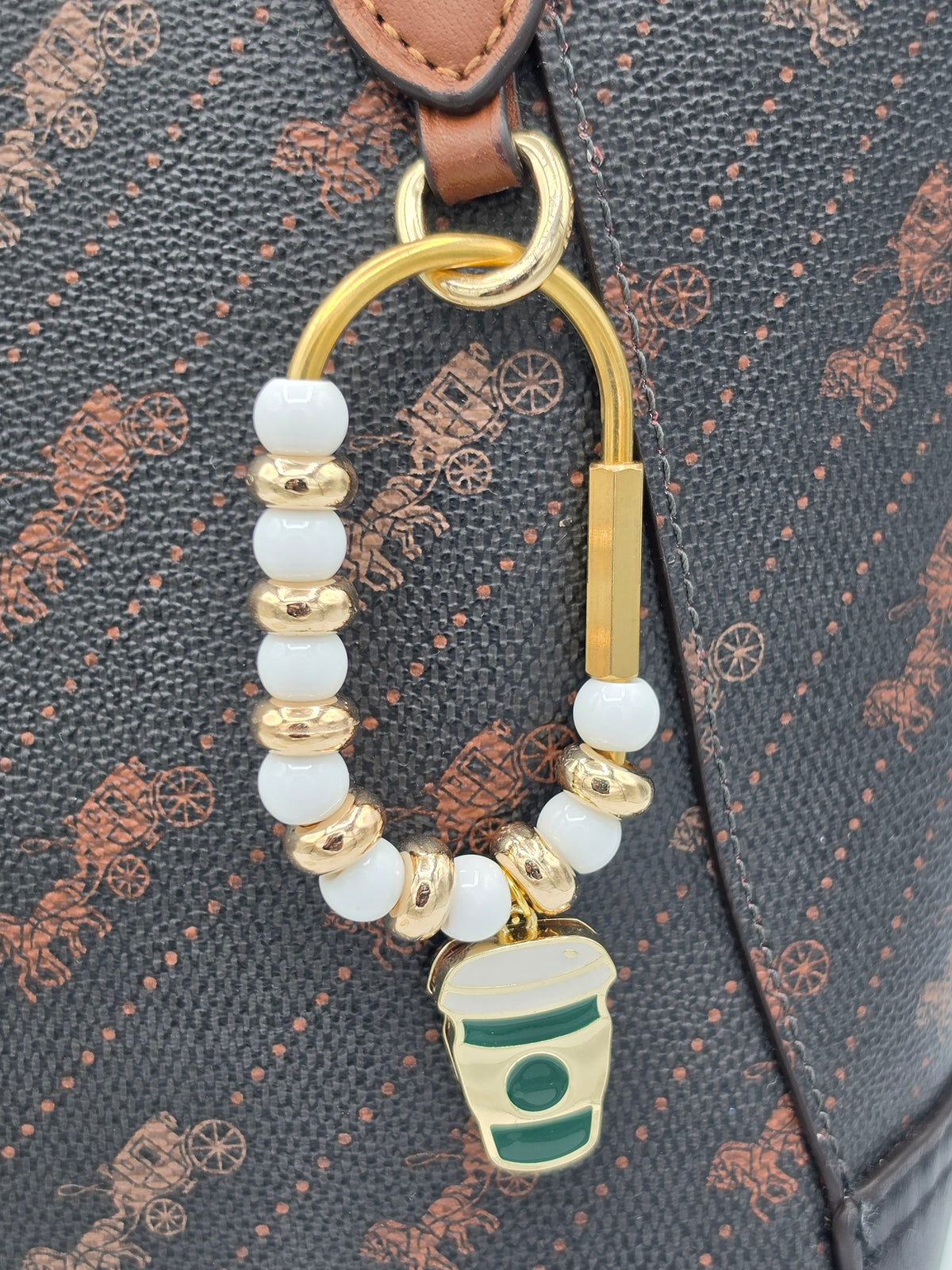 Coffee Lover Beaded Purse Hook