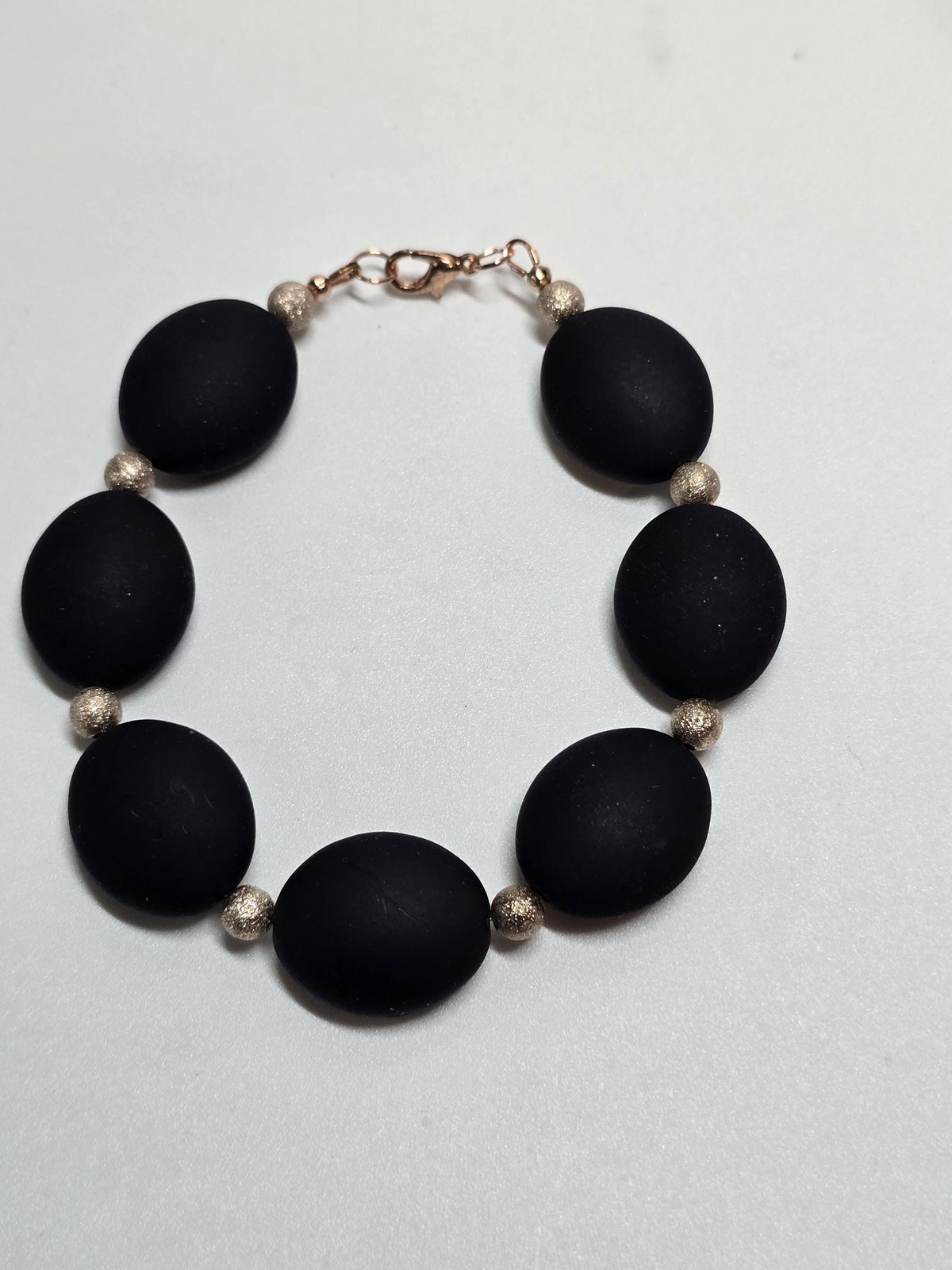 Matte Black & Gold Beaded Jewelry Set