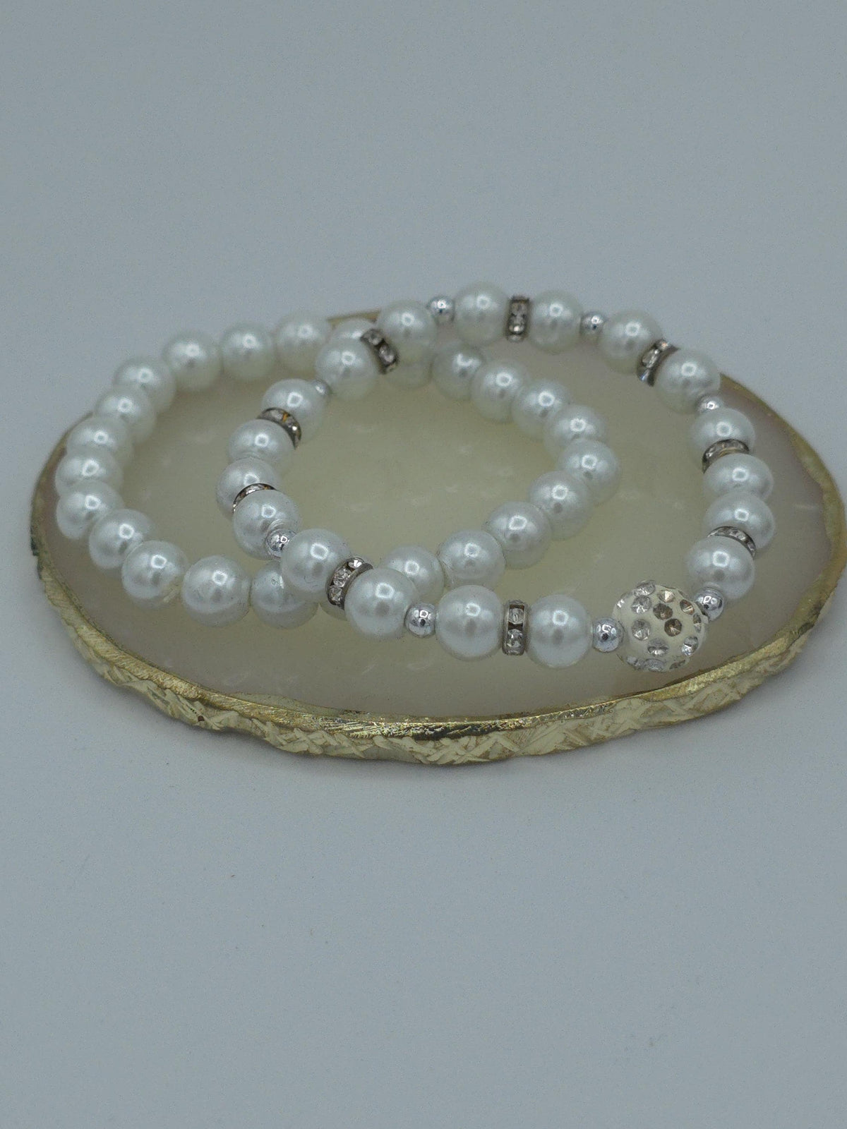 Faux Pearl Double-Strand Bracelet Set