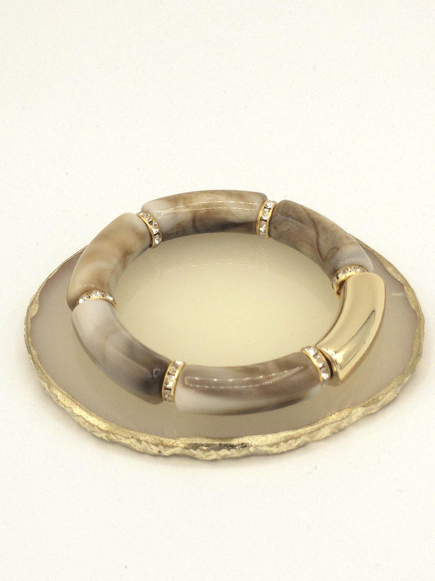 Chunky Acrylic Tube Bracelet | Colorful Statement Stretch Bracelet | Beaded Luxe Jewelry