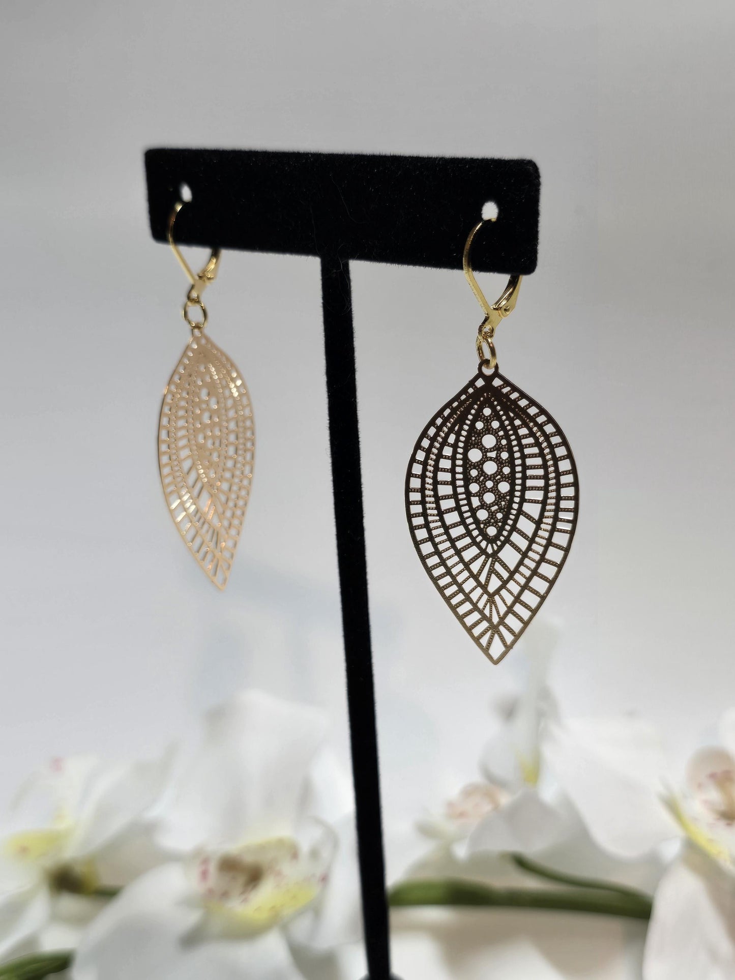 Gold Filigree Leaf Earrings | Lightweight Boho Drop Earrings | Nature Inspired Jewelry | Statement Dangle