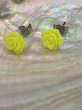Yellow Flower Stud Earrings