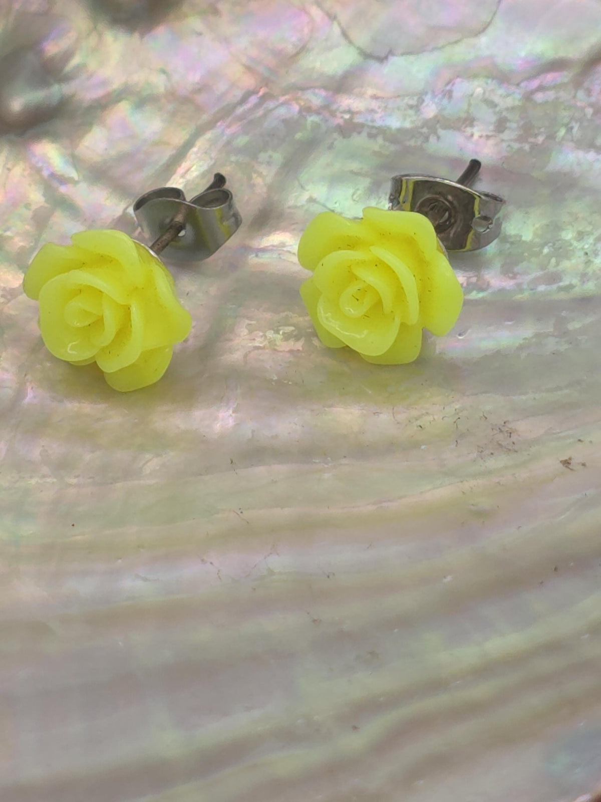 Yellow Flower Stud Earrings